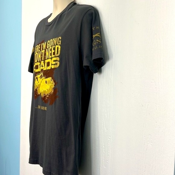 Grunt Style - Where I’m Going I Don’t Need Roads Or Doors Gray T Shirt Large - Picture 6 of 11